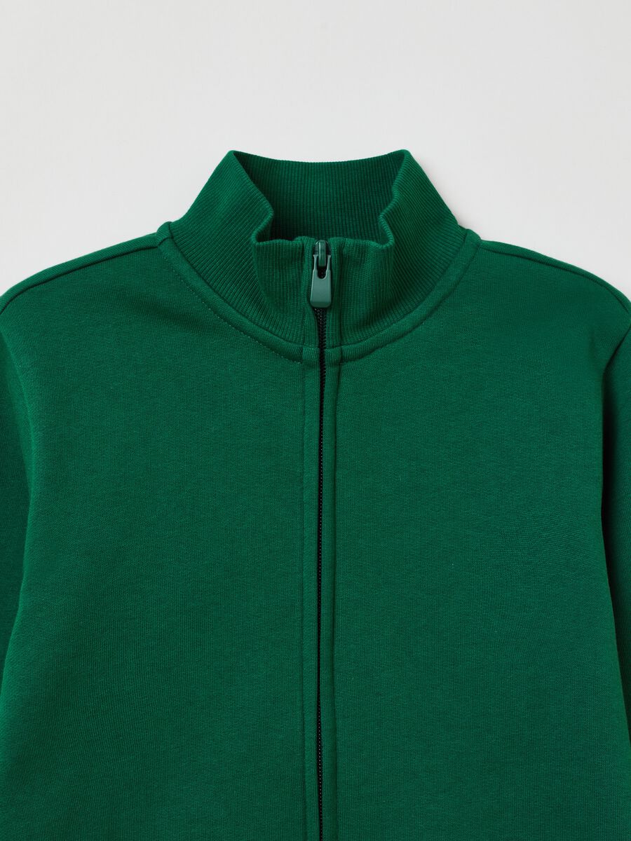 Full-zip in cotone a collo alto_2