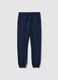 Boys' blue regular fit pure cotton jogger trousers_3