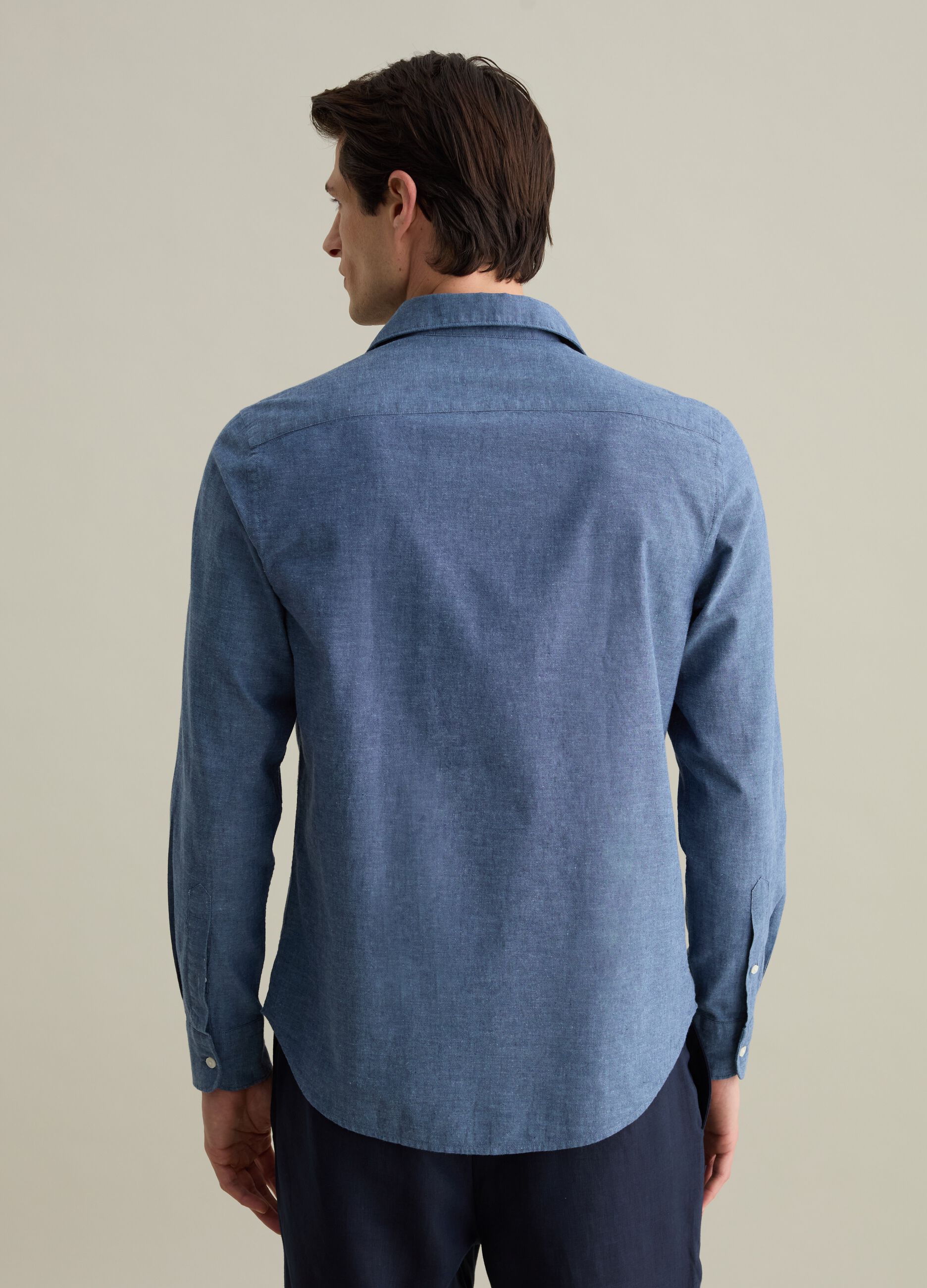 Regular-fit shirt in cotton and linen