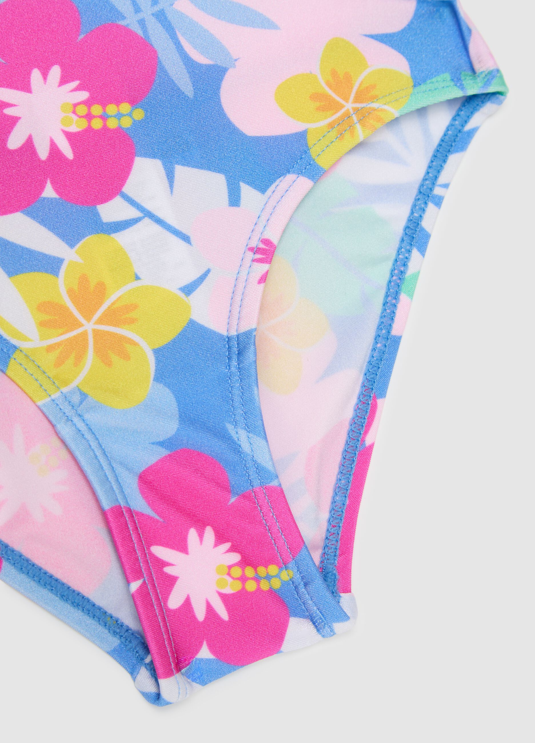 Costume intero da bambina in tessuto elasticizzato multicolor