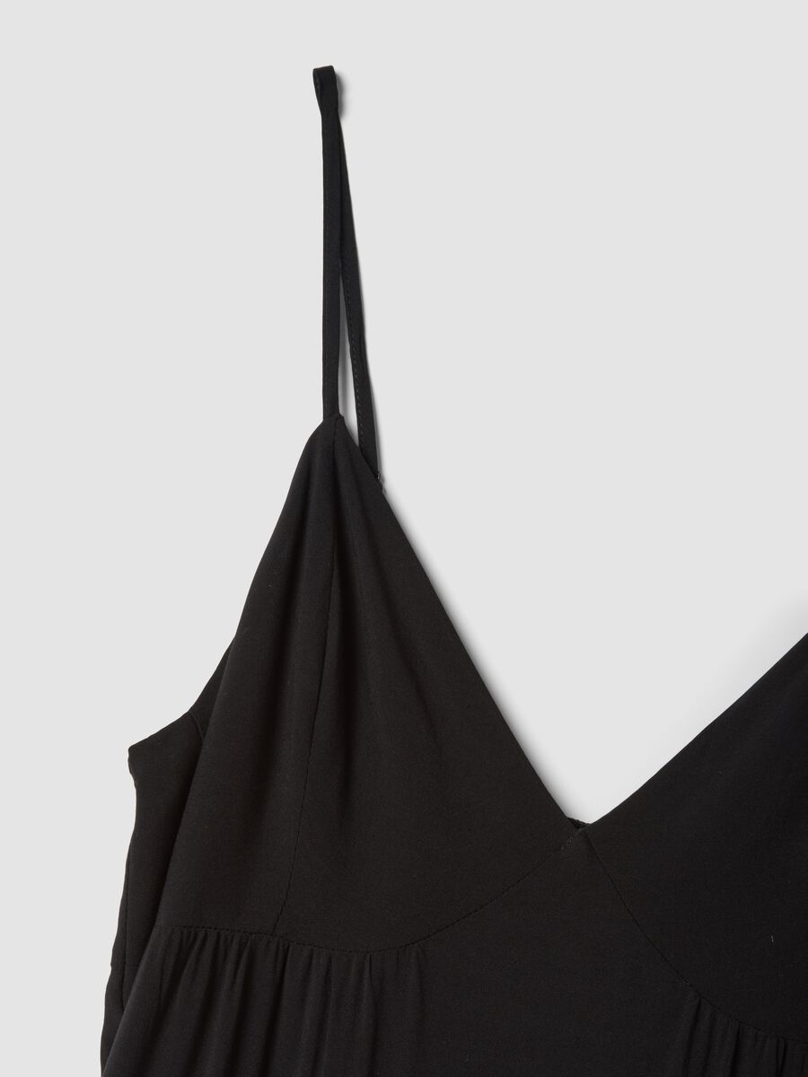 Long black dress in pure viscose_1