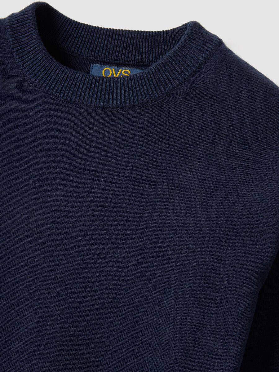 Boys' Blue Crew Neck Pure Cotton Sweater Regular Fit_2