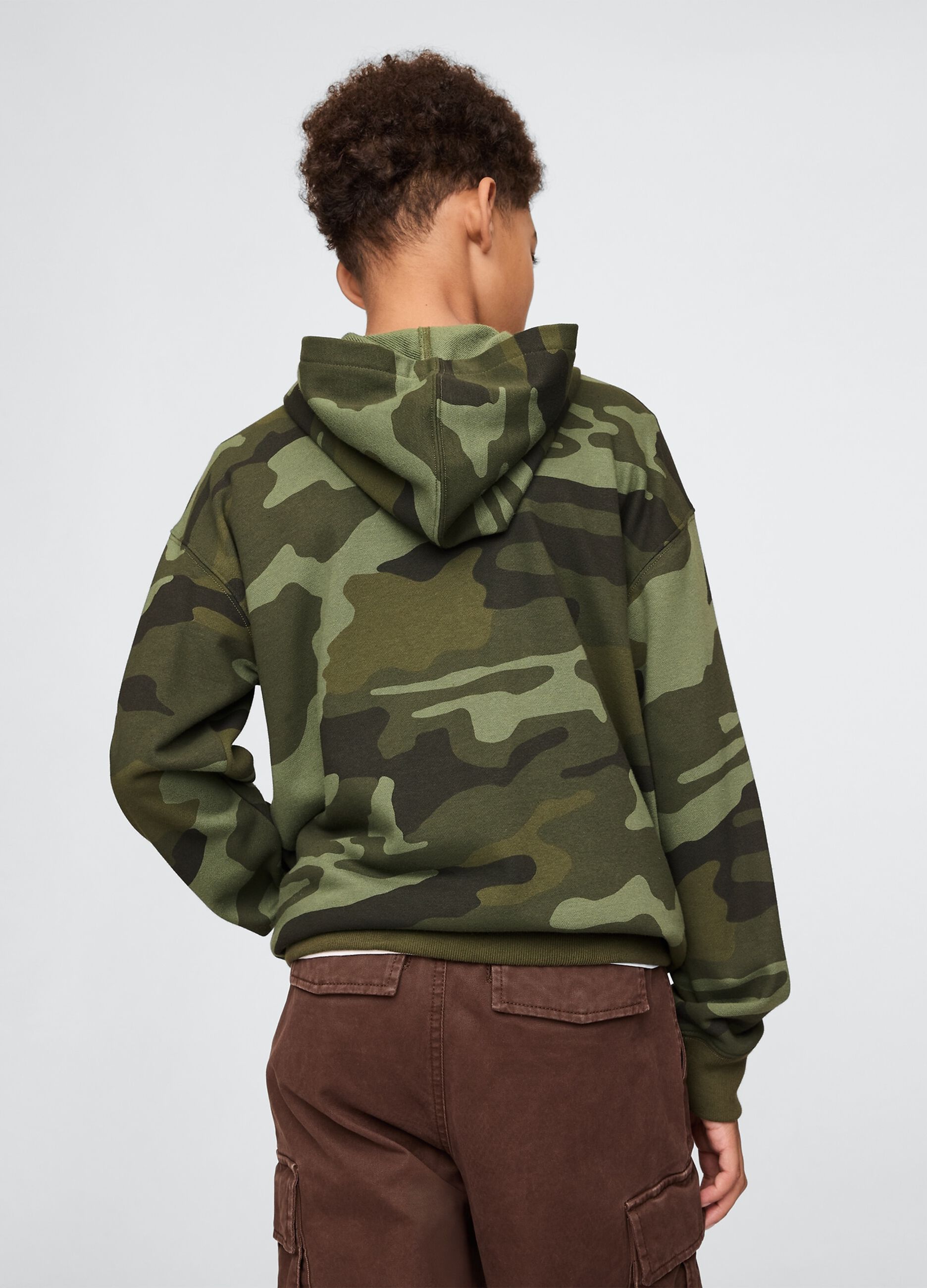 Felpa da bambino in misto cotone multicolor camouflage