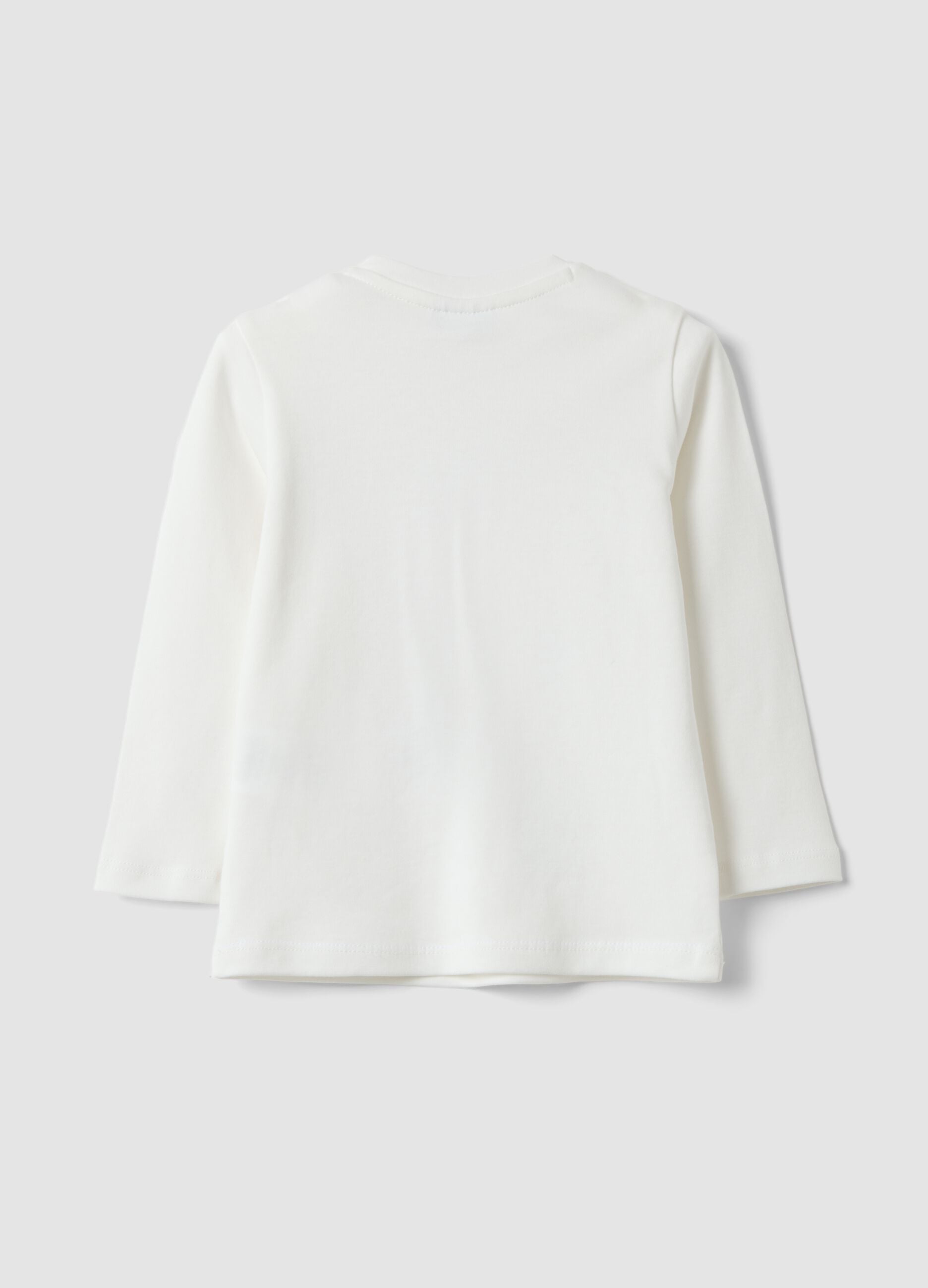 White crew-neck T-shirt in pure organic cotton