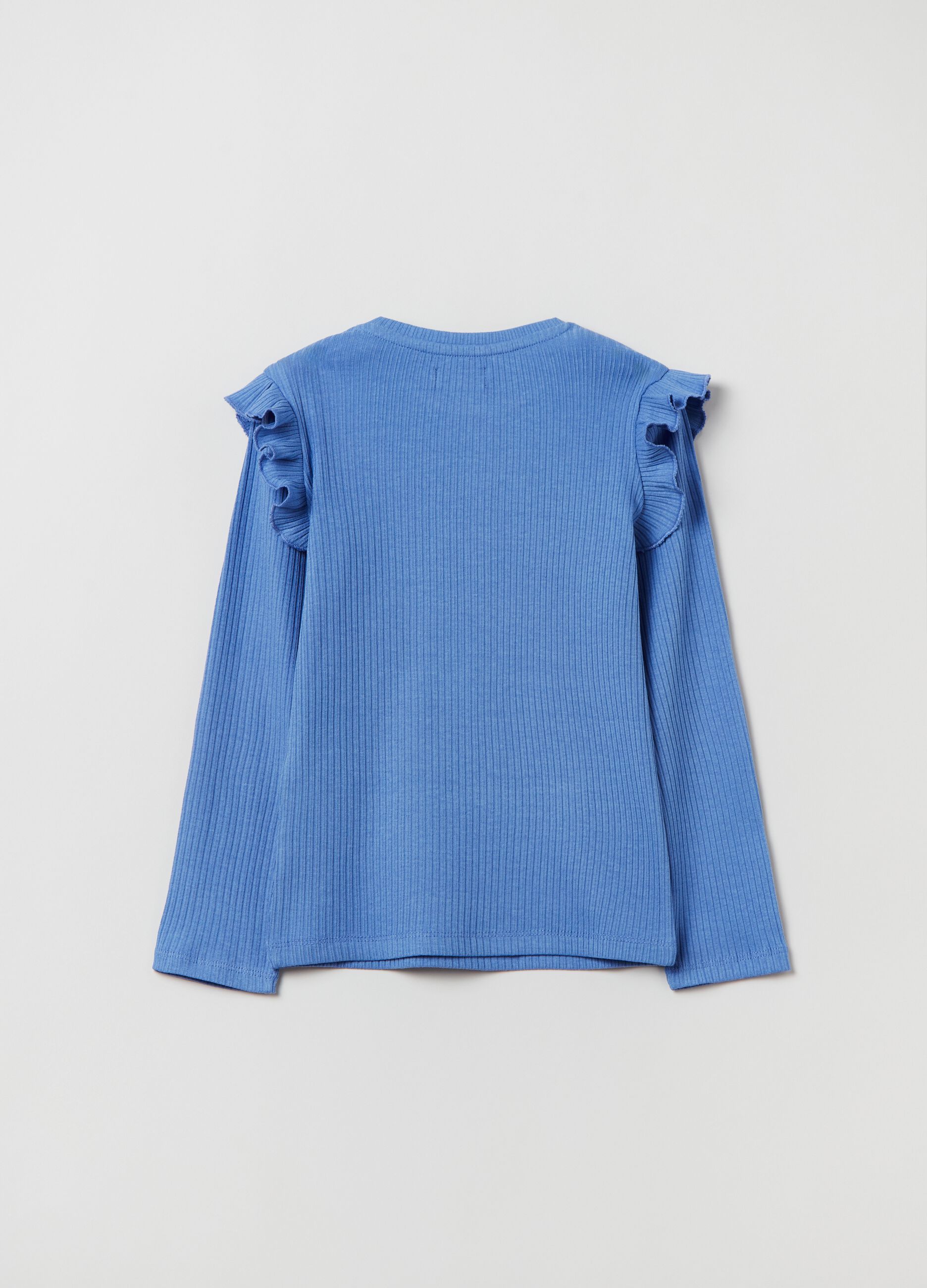 T-shirt maniche lunghe a costine_1