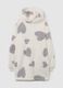 White Sherpa Dressing Gown with Grey Hearts_4