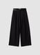 Pantaloni neri wide leg in viscosa elasticizzata_0