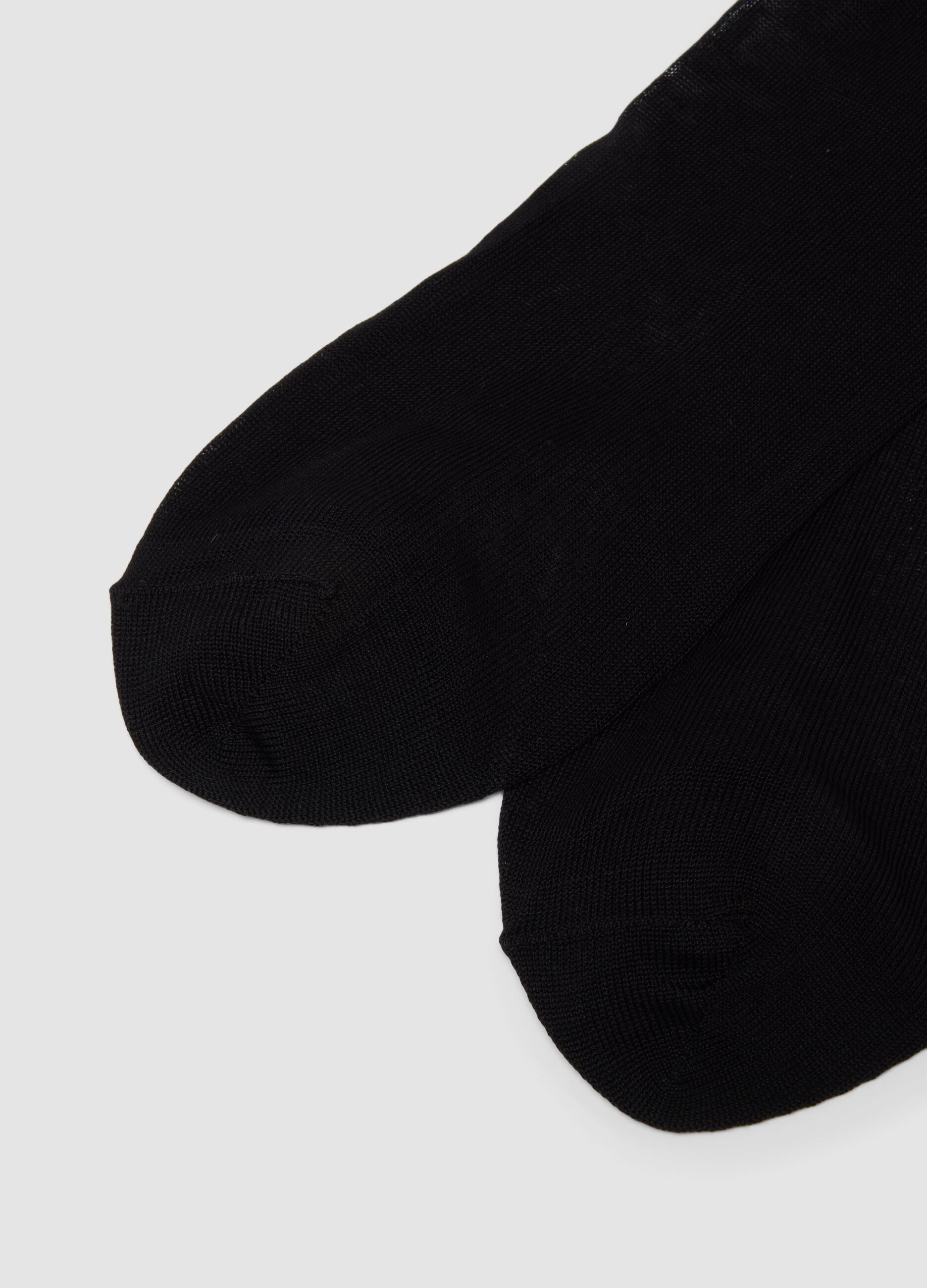 Three-pack of black long socks in pure cotton Fil d&rsquo;&Eacute;cosse