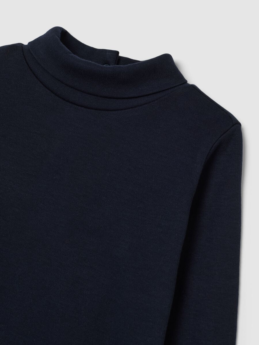 Blue Long Sleeve Cotton Girl's T-Shirt Regular Fit_2