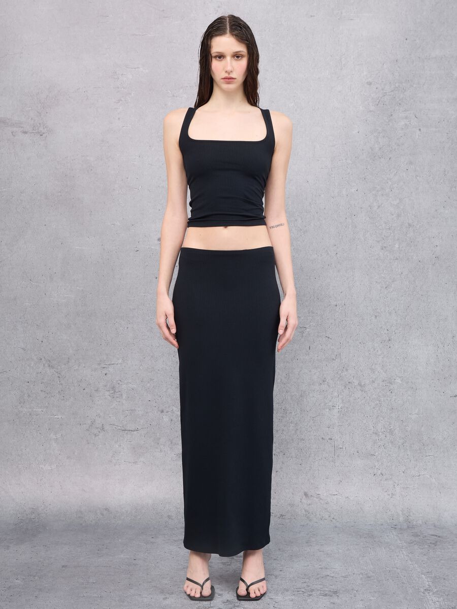 Square Neck Black Tank Top_3