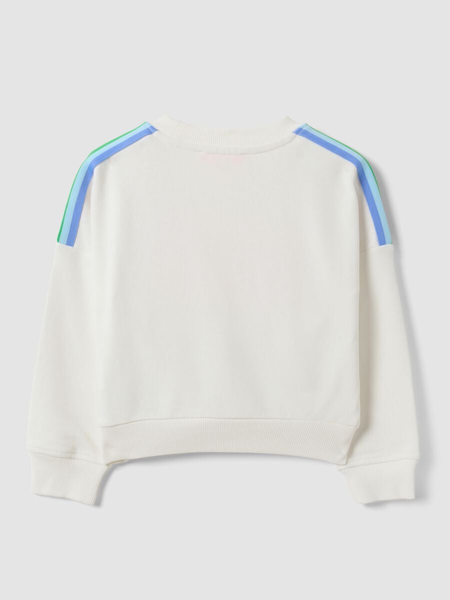 Felpa bianca in misto cotone con scritta Love Therapy per bambina_1