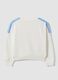 White cotton-blend sweatshirt with Love Therapy slogan for girls_1