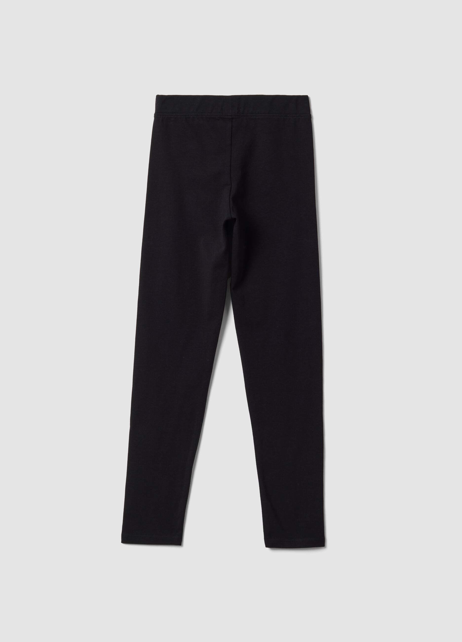 Leggings neri in cotone organico elasticizzato skinny fit per ragazza