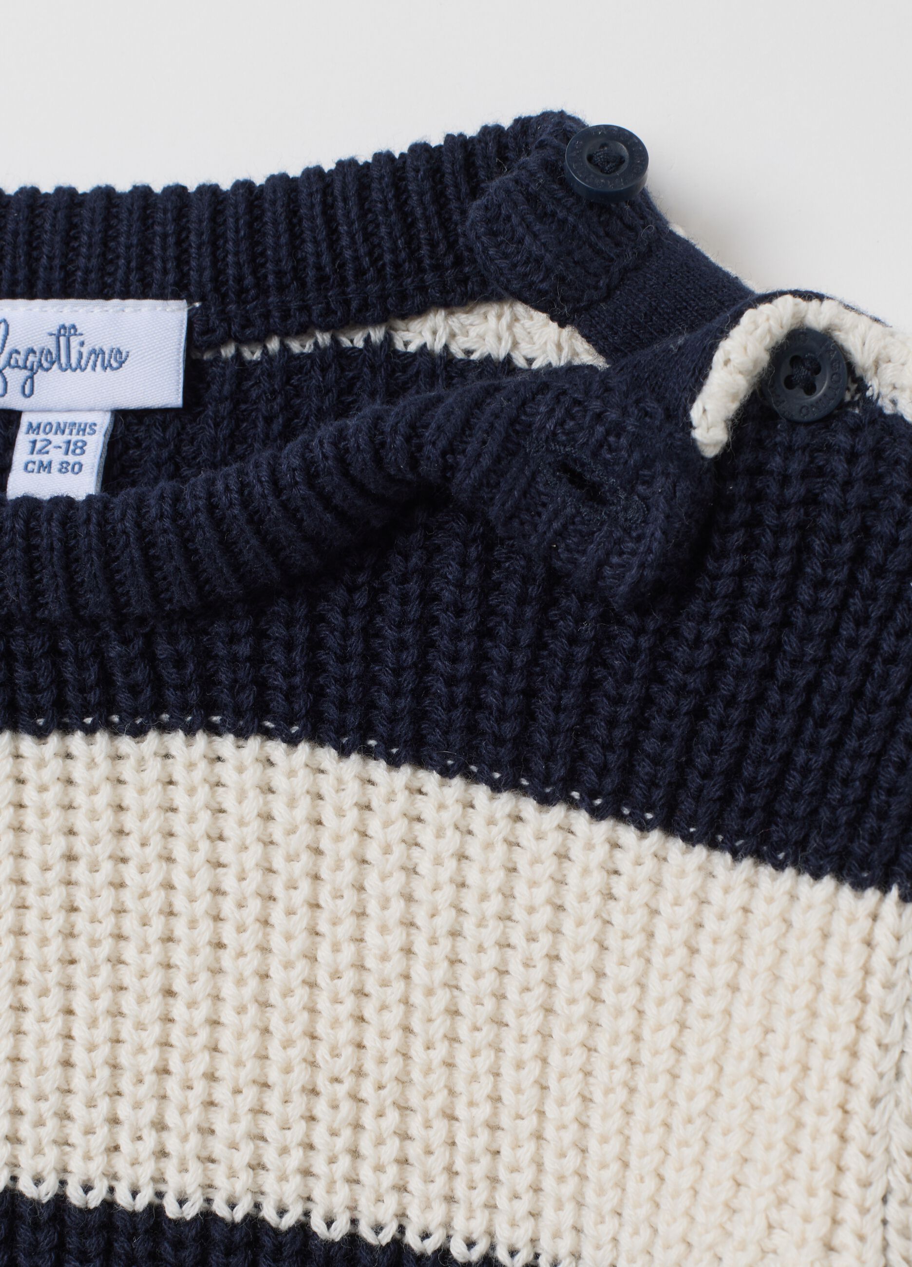 Children's multicolour pure cotton jumper, regular fit with buttons