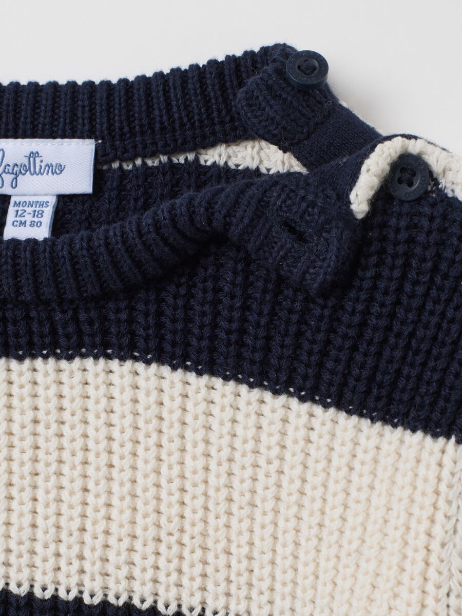 Children's multicolour pure cotton jumper, regular fit with buttons_3