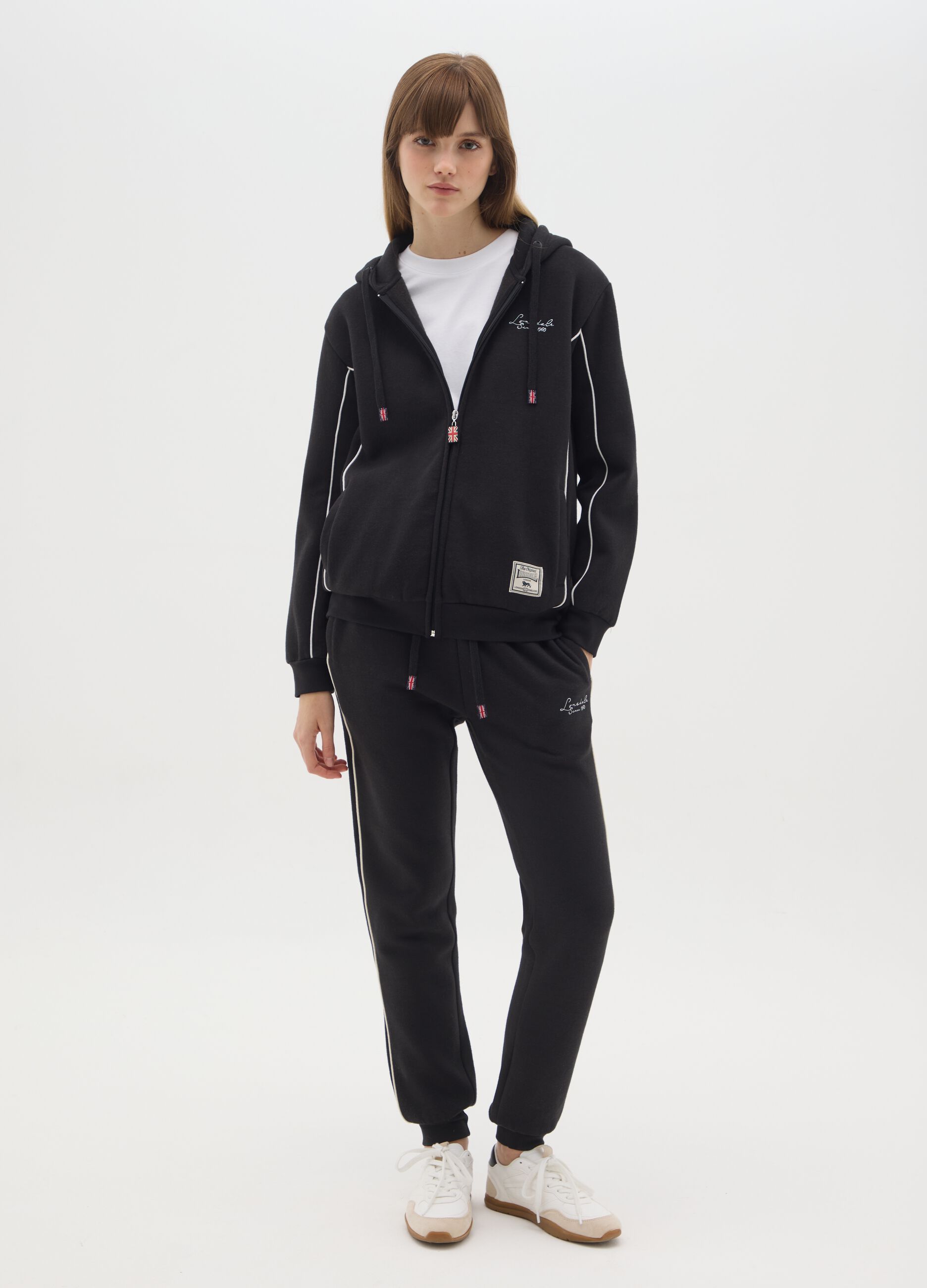 Regular Fit Black Cotton Blend Jogger Trousers