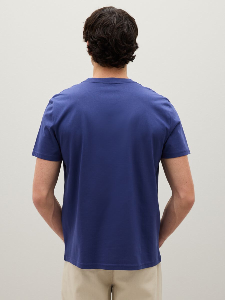 Blue pure cotton T-shirt_3