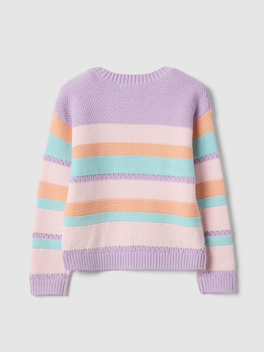 Children's regular-fit multicolour striped pure cotton jumper_1