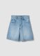Girls' pure cotton denim blue shorts, regular fit_3