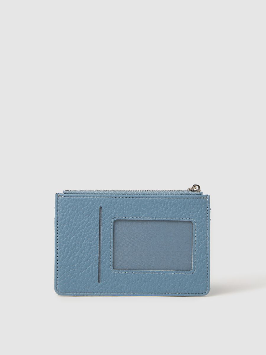 Light blue textured-effect credit card holder_1