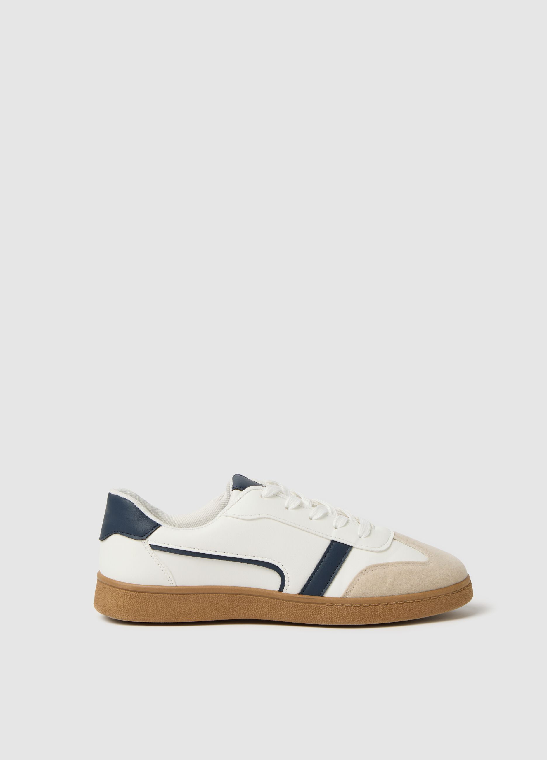 White and blue combination sneakers