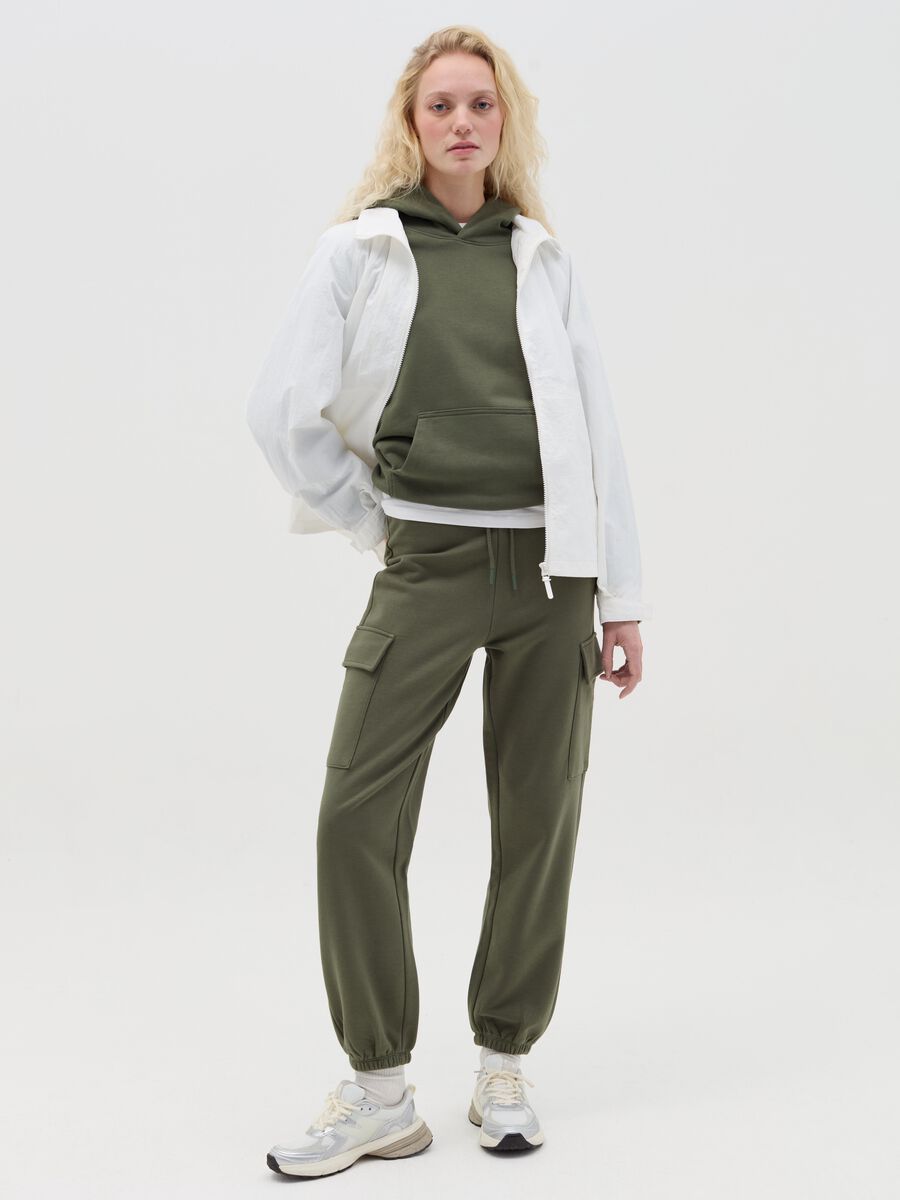 Essential short jacket with zip and hood_1