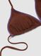 Brown triangle bikini top in stretch fabric with purple trim_5