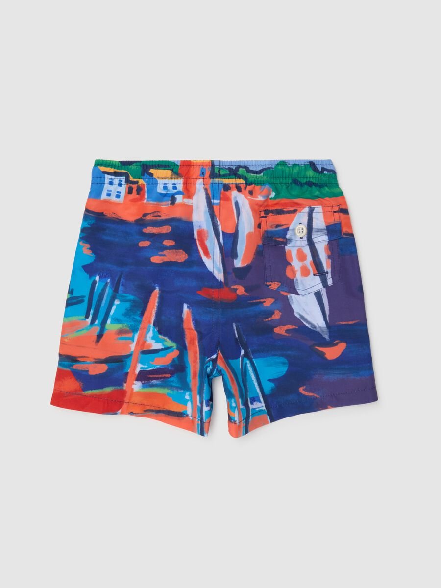 Children's Multicolour Regular Fit Swimming Shorts_1