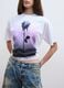 White pure cotton T-shirt with floral print, regular fit_2