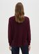 Burgundy V-neck top with collar_2