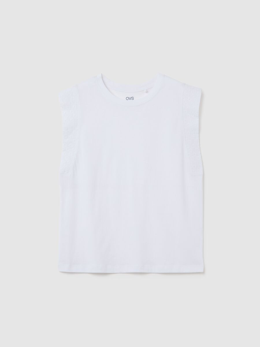 Women's white pure cotton regular fit top_0
