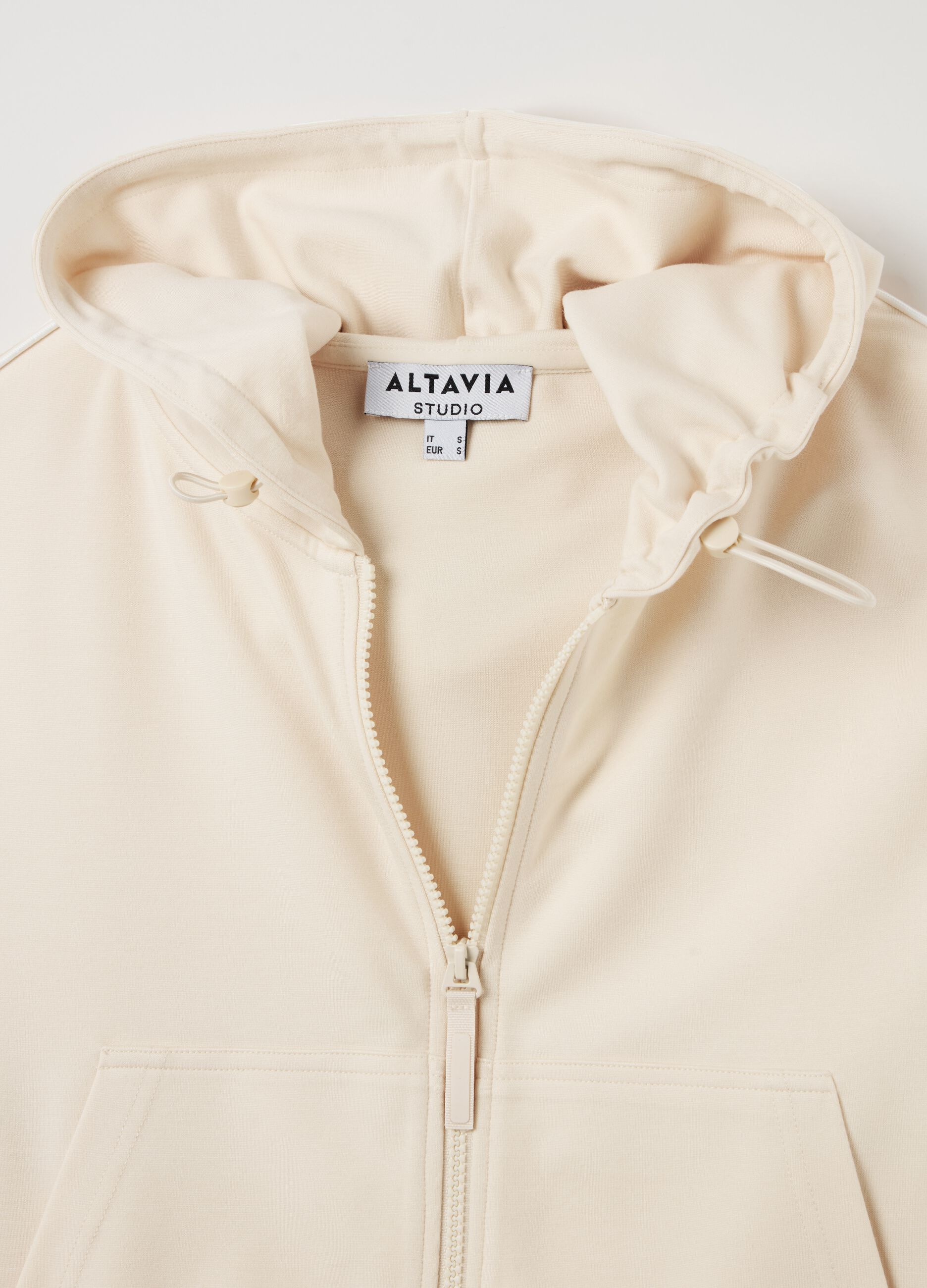 Full-zip crop con cappuccio e piping ALTAVIA STUDIO