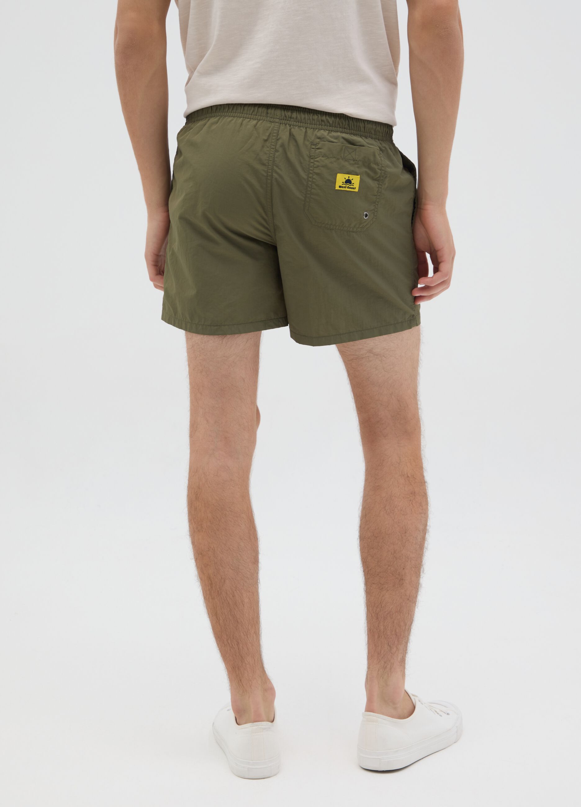Men’s boxer shorts in green mixed fabric with regular fit