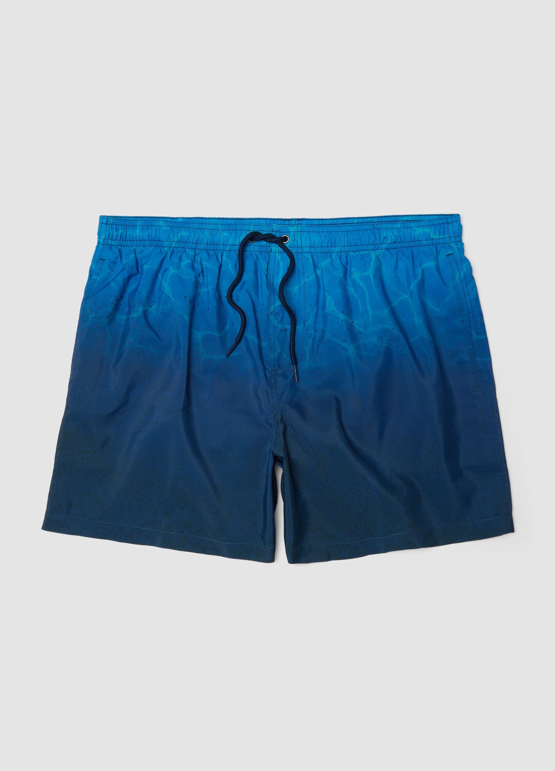 Blue ombr&eacute; swim shorts with elasticated waist