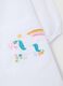 Girls' school smock in white cotton blend with unicorn_2
