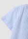 Boys' blue striped linen and cotton blend shirt, regular fit_2