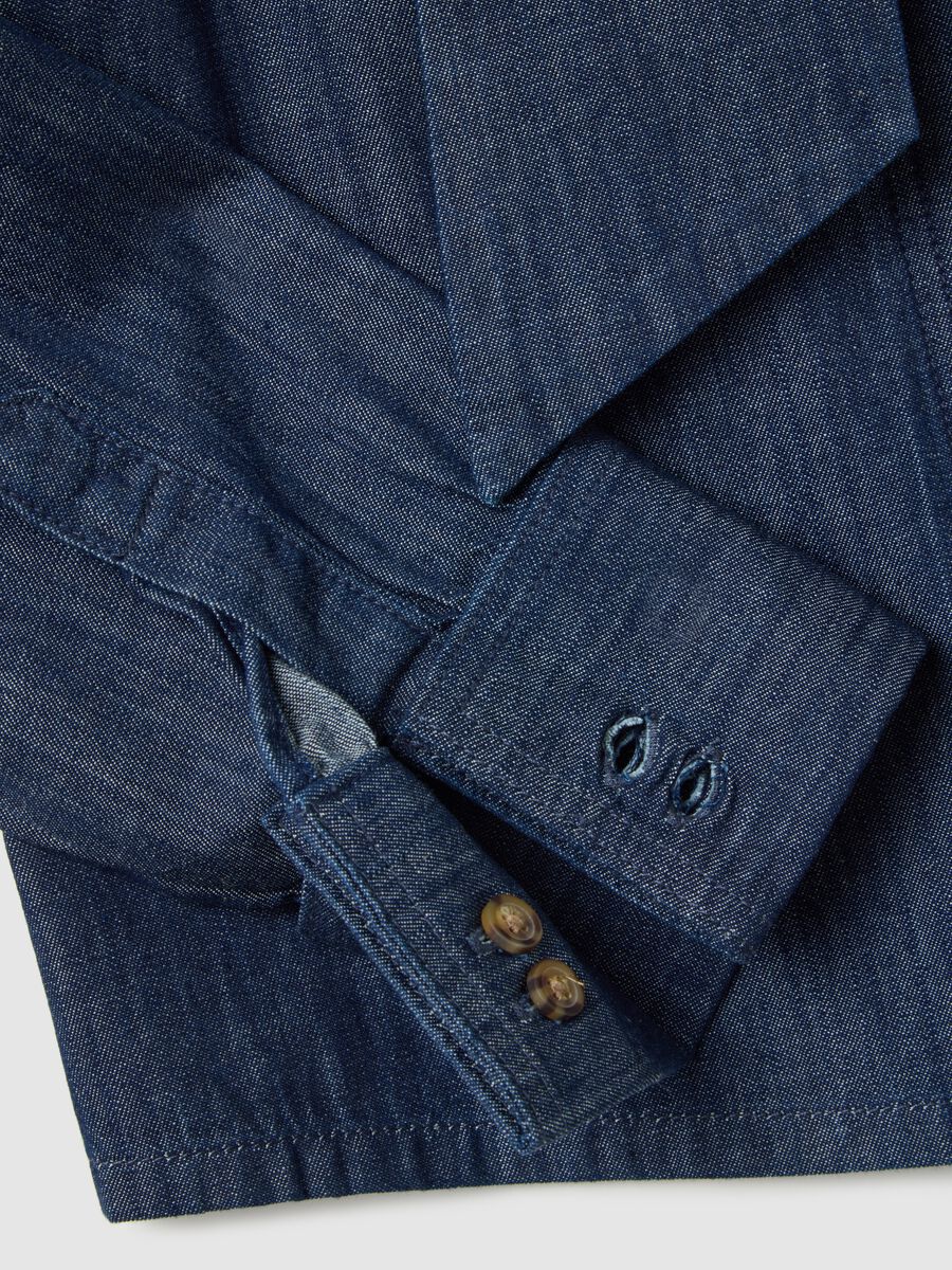 Camicia in puro cotone denim regular fit_1