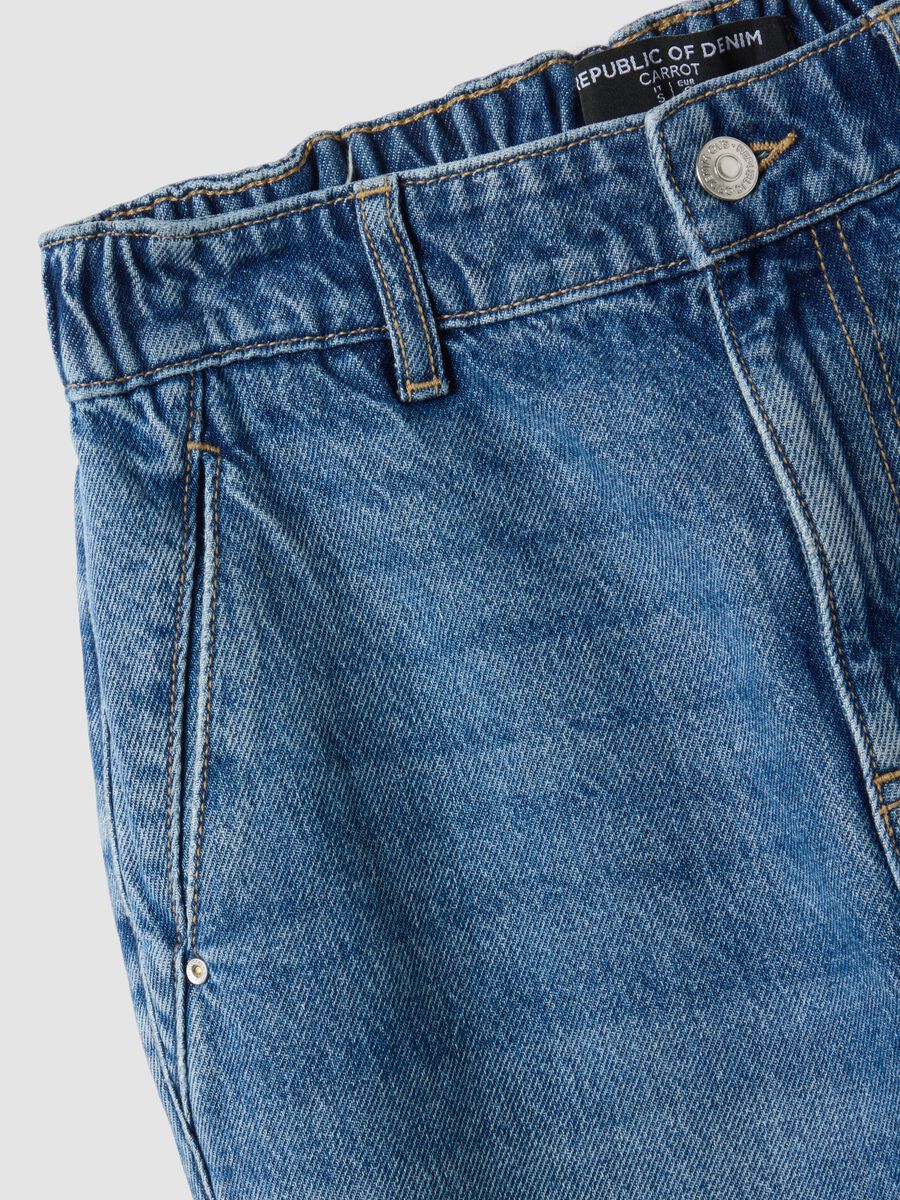 Light blue pure cotton denim carrot-fit jeans_5