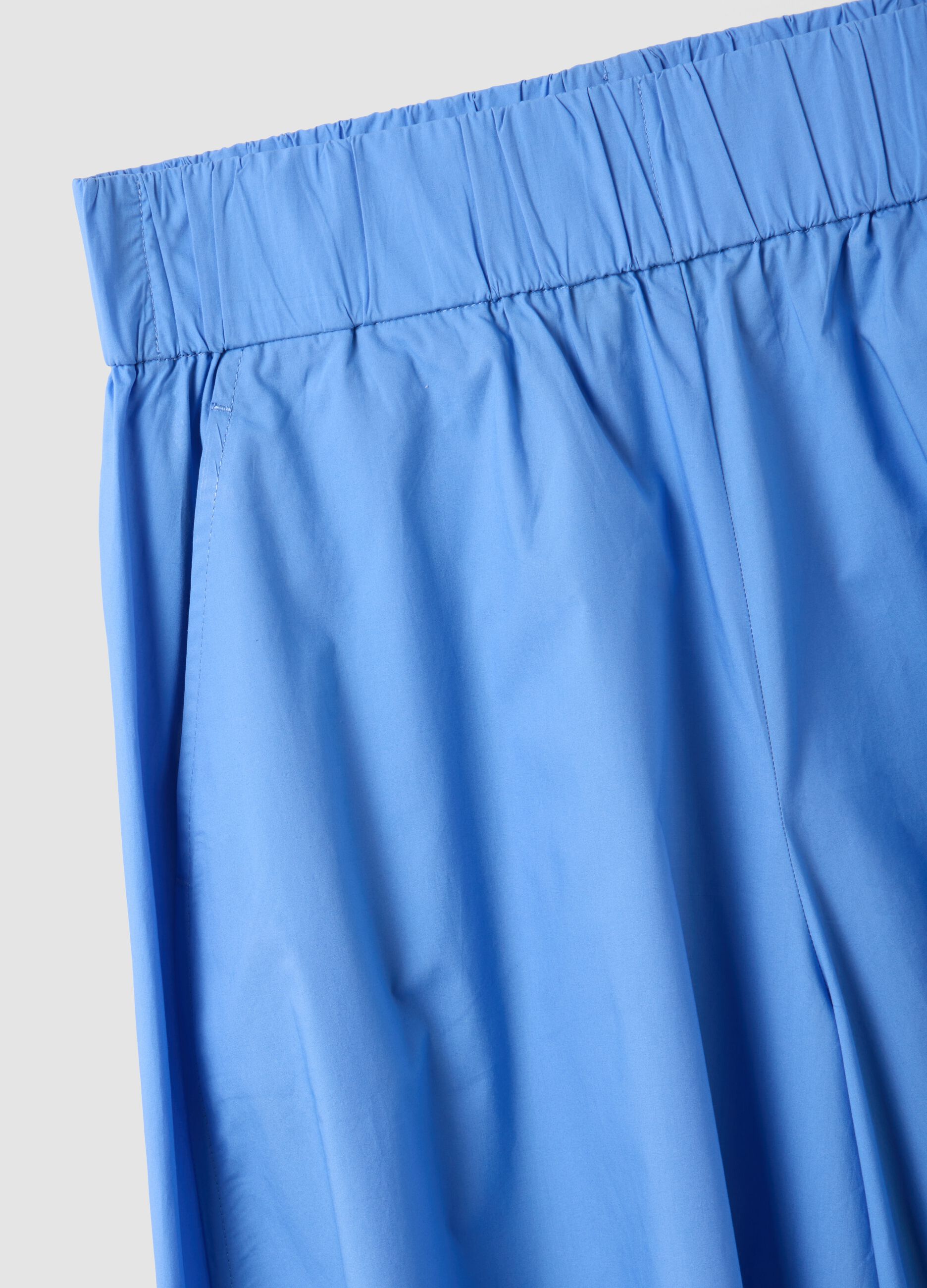 Long sky-blue skirt in pure cotton