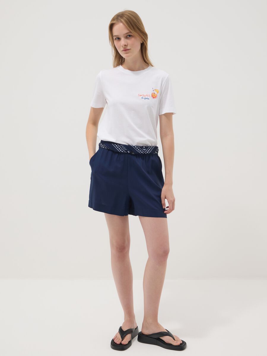 White pure cotton short-sleeve T-shirt_1