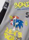 Grey pure cotton jersey T-shirt with Sonic print, oversized fit_3