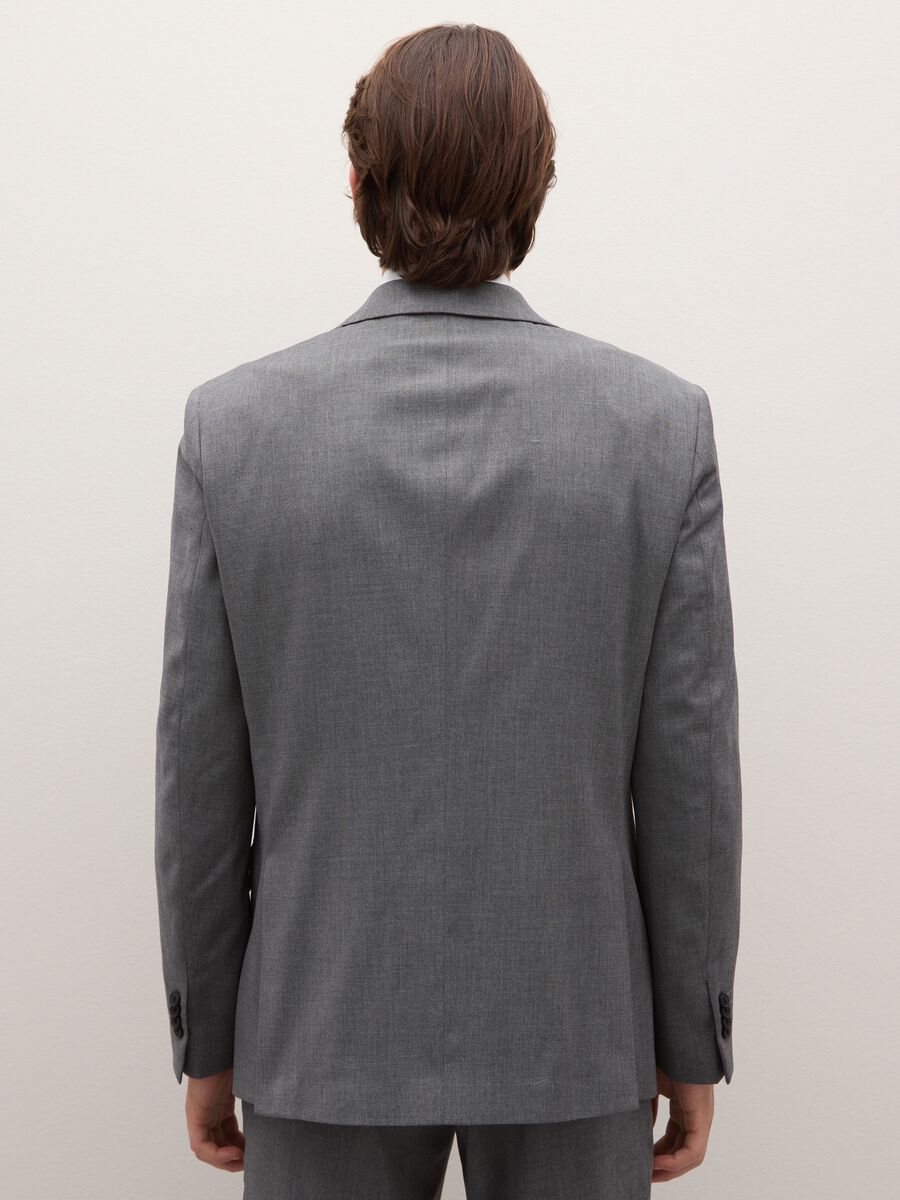 Grey business blazer in stretch fabric_2
