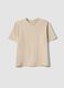 Beige pure cotton regular fit T-shirt_0