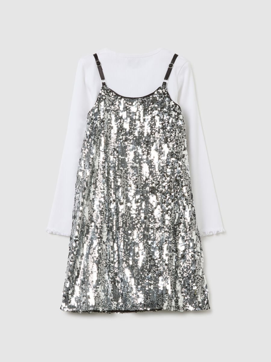 Abito da bambina multicolor regular fit con paillettes_1