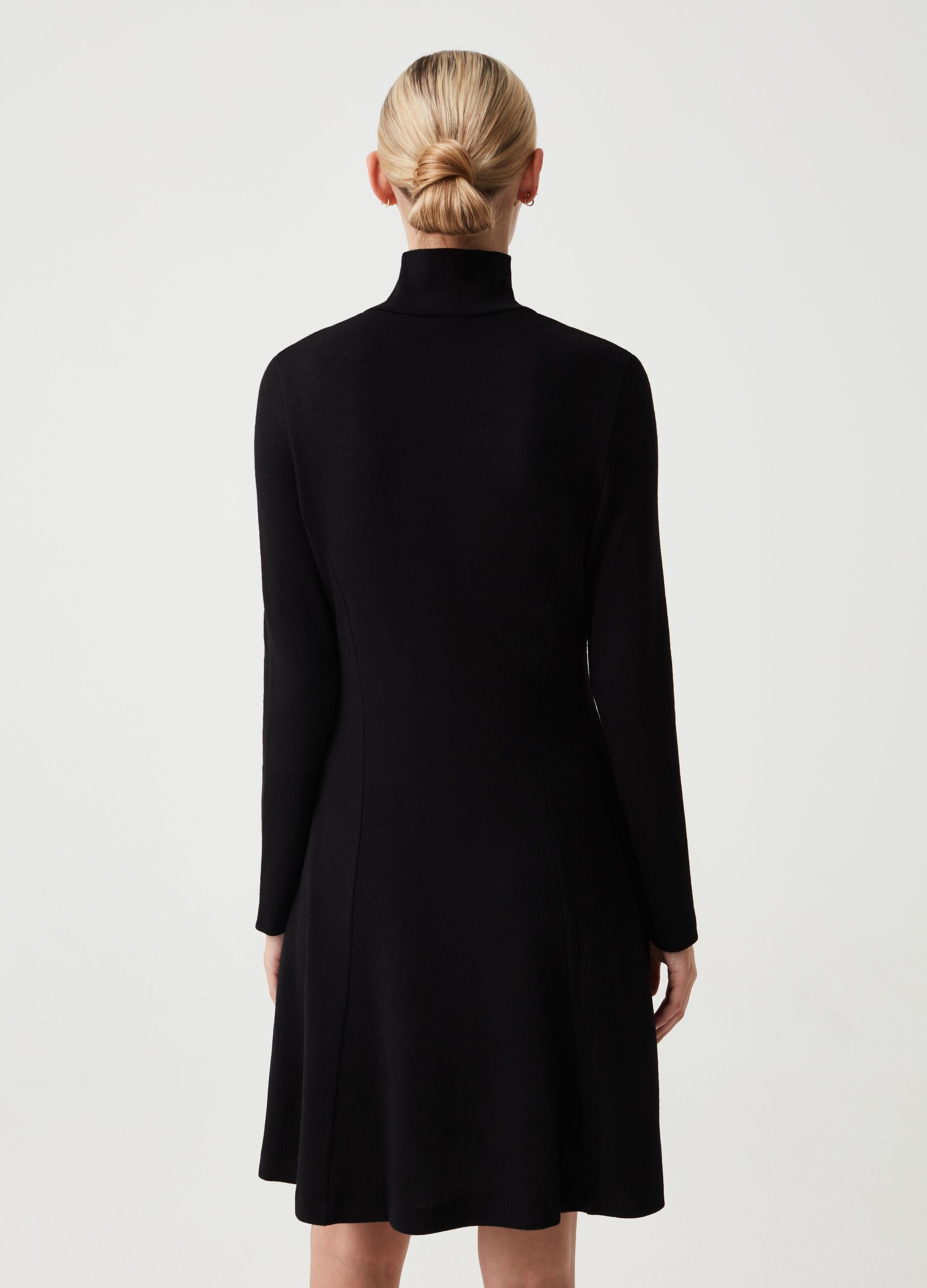 Abito slim fit a collo alto Nero da Donna OVS