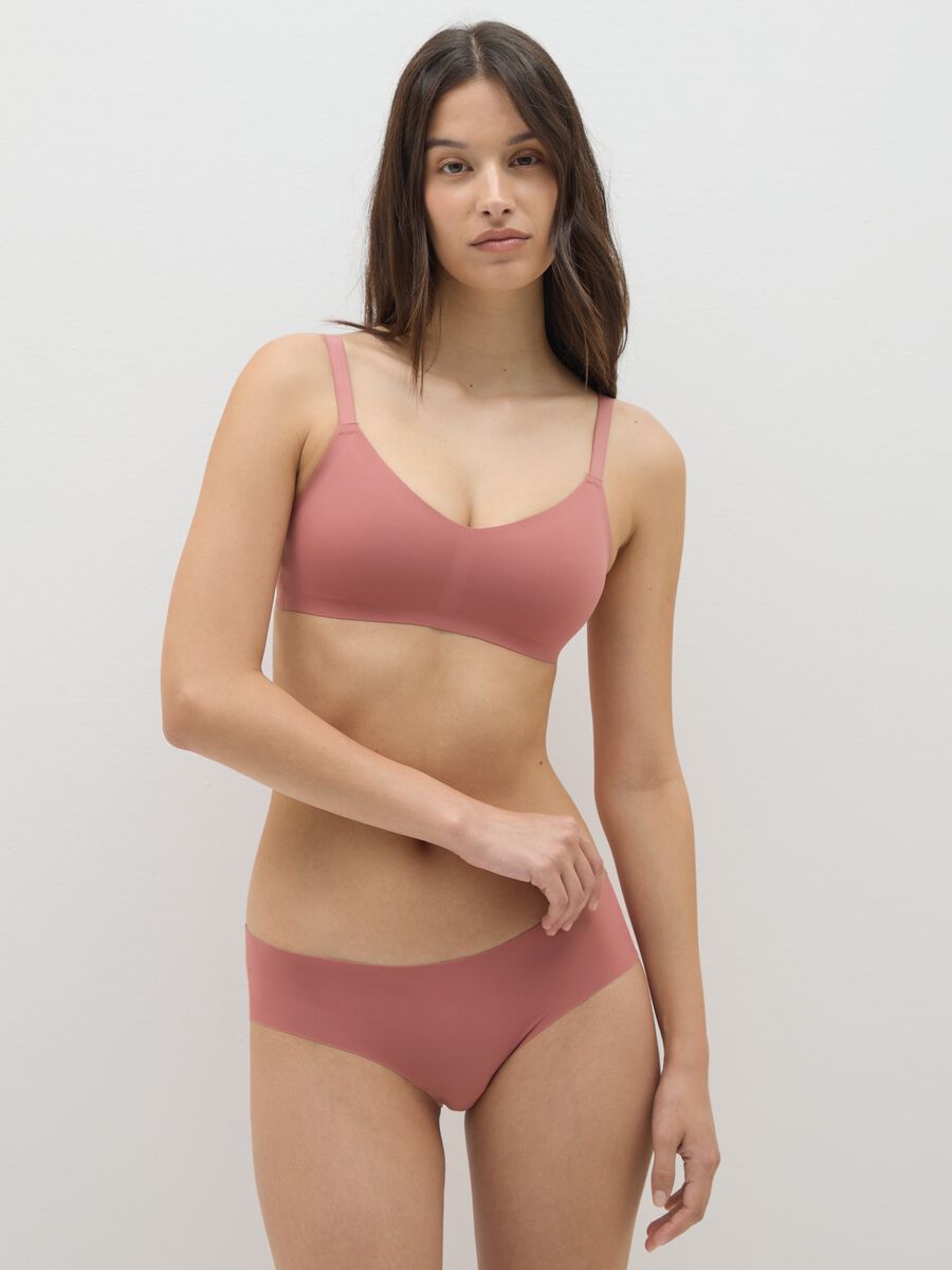 High-waist briefs in pink stretch fabric_0