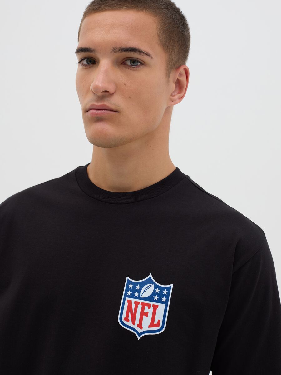 Black Pure Cotton NFL Short Sleeve T-shirt_0