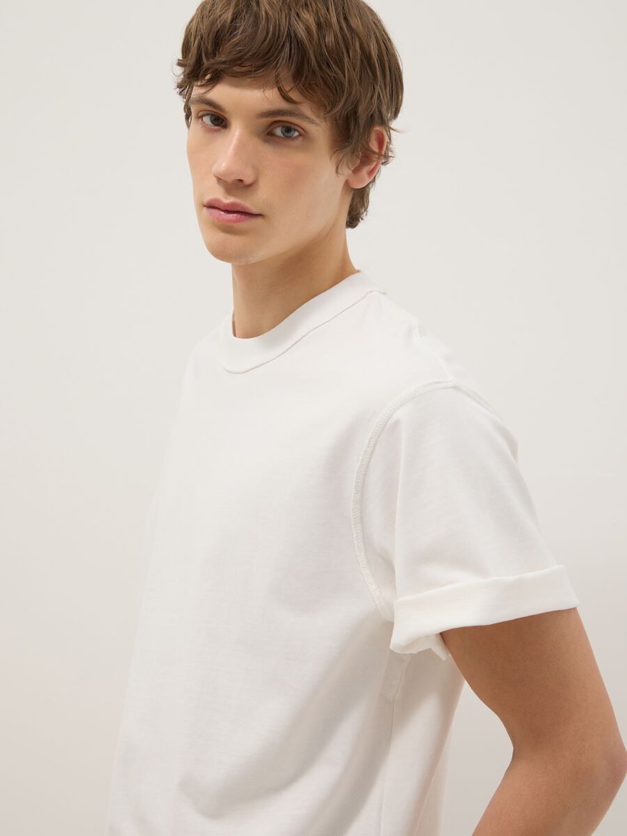 T-shirt in puro cotone bianco boxy fit_0