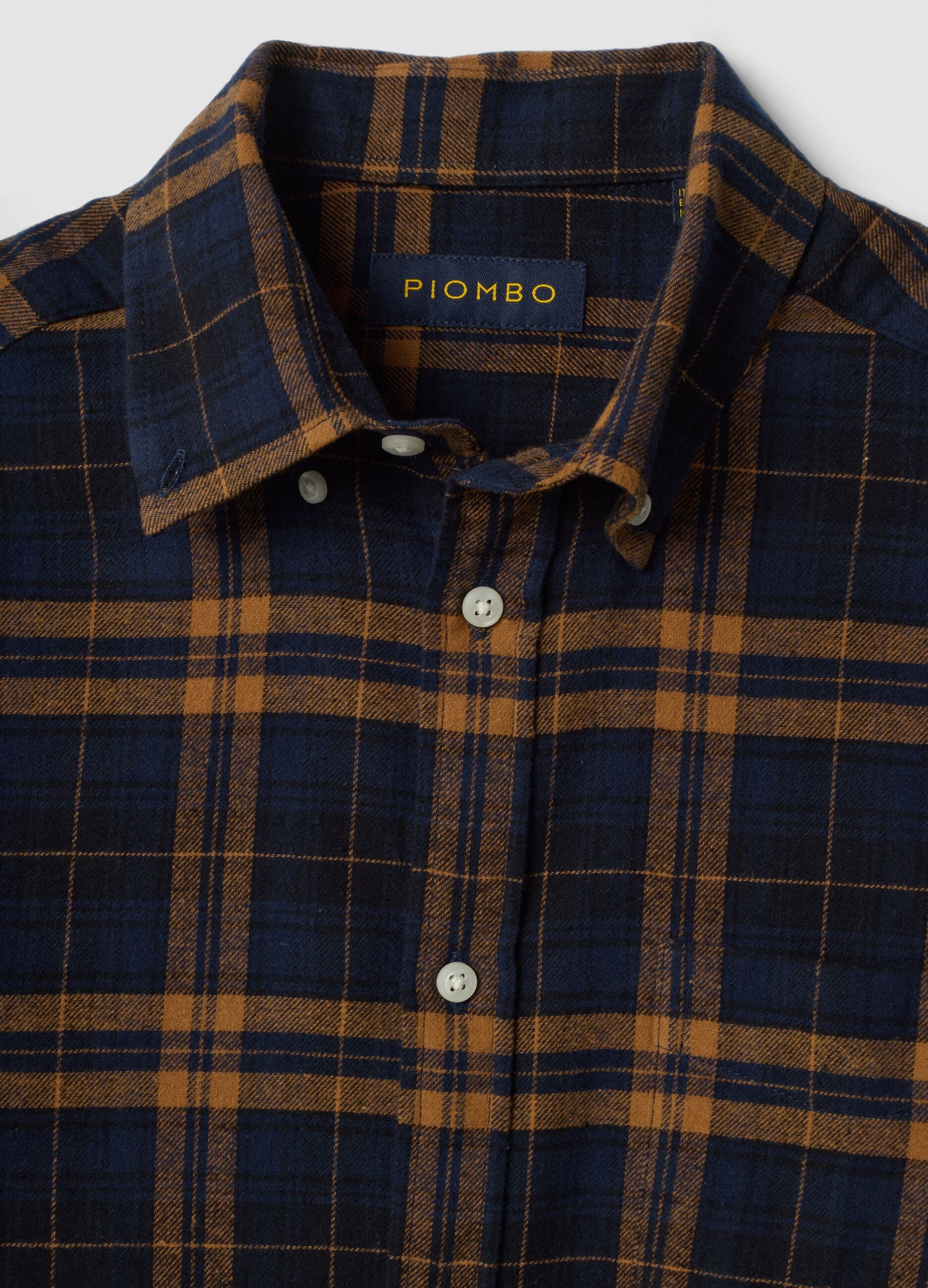 Multicolour pure cotton checked flannel shirt, regular fit
