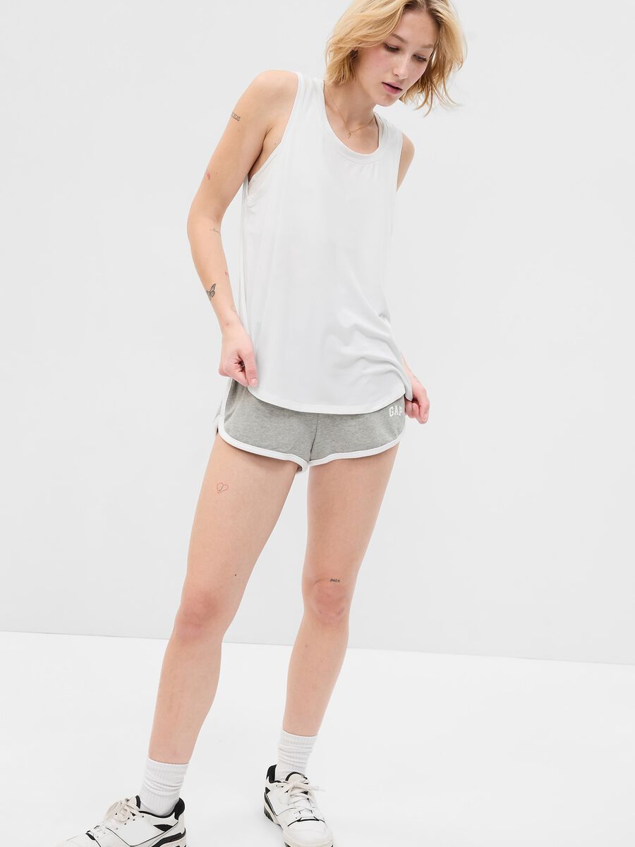 Stretch tank top with round neck_0